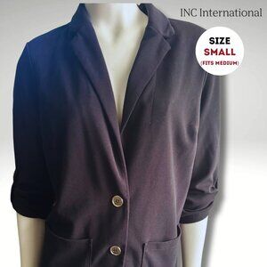 INC International Black Open-Front Blazer – Size Small (Fits Medium)